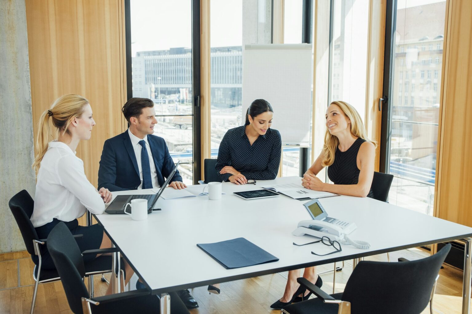 Business law meeting in conference room