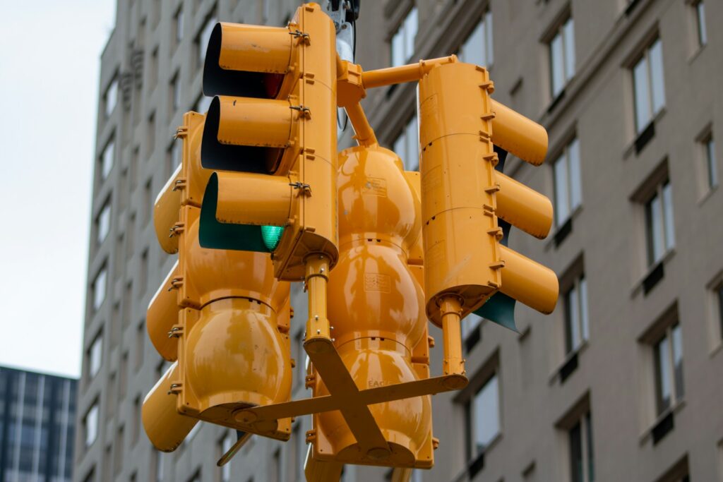 a traffic light is green